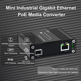 Industrial Gigabit 60W Poe Media Converter Hardened Ultra Poe++ Ethernet Fiber Media Converter 100/1000Base-Sx Sfp Din Rail Mount Aluminum Housing -40 75 C