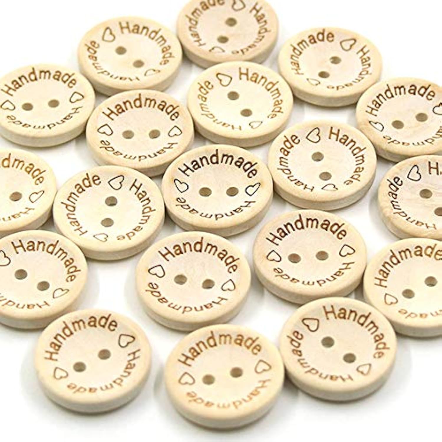 200Pcs 1 Inch Wooden Craft Buttons 25Mm Wood Buttons For Crafts 2 Hole