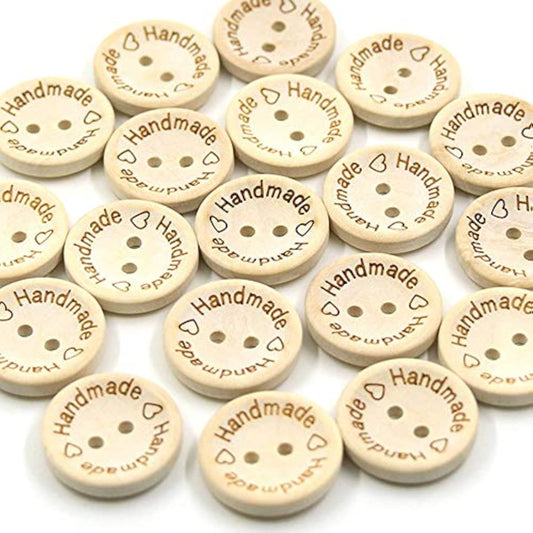 200Pcs 1 Inch Wooden Craft Buttons 25Mm Wood Buttons For Crafts 2 Hole