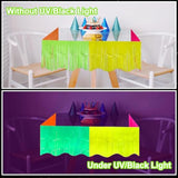 4 Packs 39 Ft Glow In The Dark Party Supplies Fringe Garland, Neon Macaron Parade Float Glow Tinsel Streamers Banner Table Skirts For For Birthday Holiday Neon Party (Green,Fuchsia,Yellow,Orange)