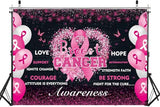 Breast Cancer Awareness Month Banner Backdrop 7x5 Pink Ribbon Awareness Love Breast Background for Women Breast Cancer Faith Hope Awareness Decorations