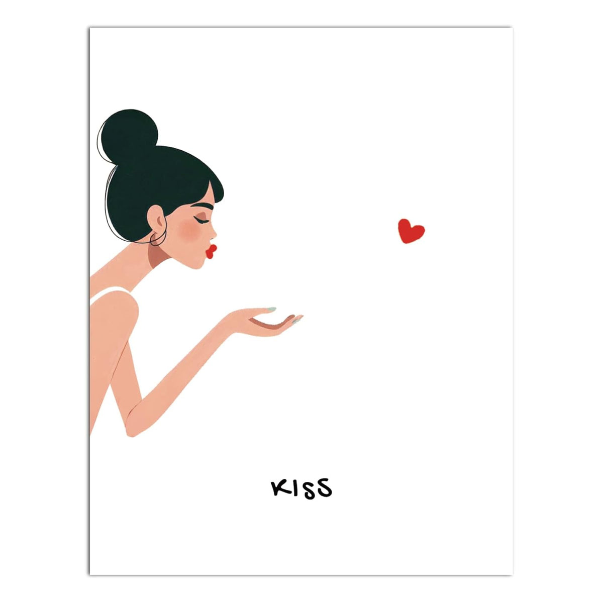 Romantic Kiss Greeting Card For Husband, Boyfriend, Or Wedding – I Love You, Thinking Of You, Valentine, Bridal Shower & Birthday Card For Husband – Miss You, Thank You, Anniversary, 4.25 X 5.5