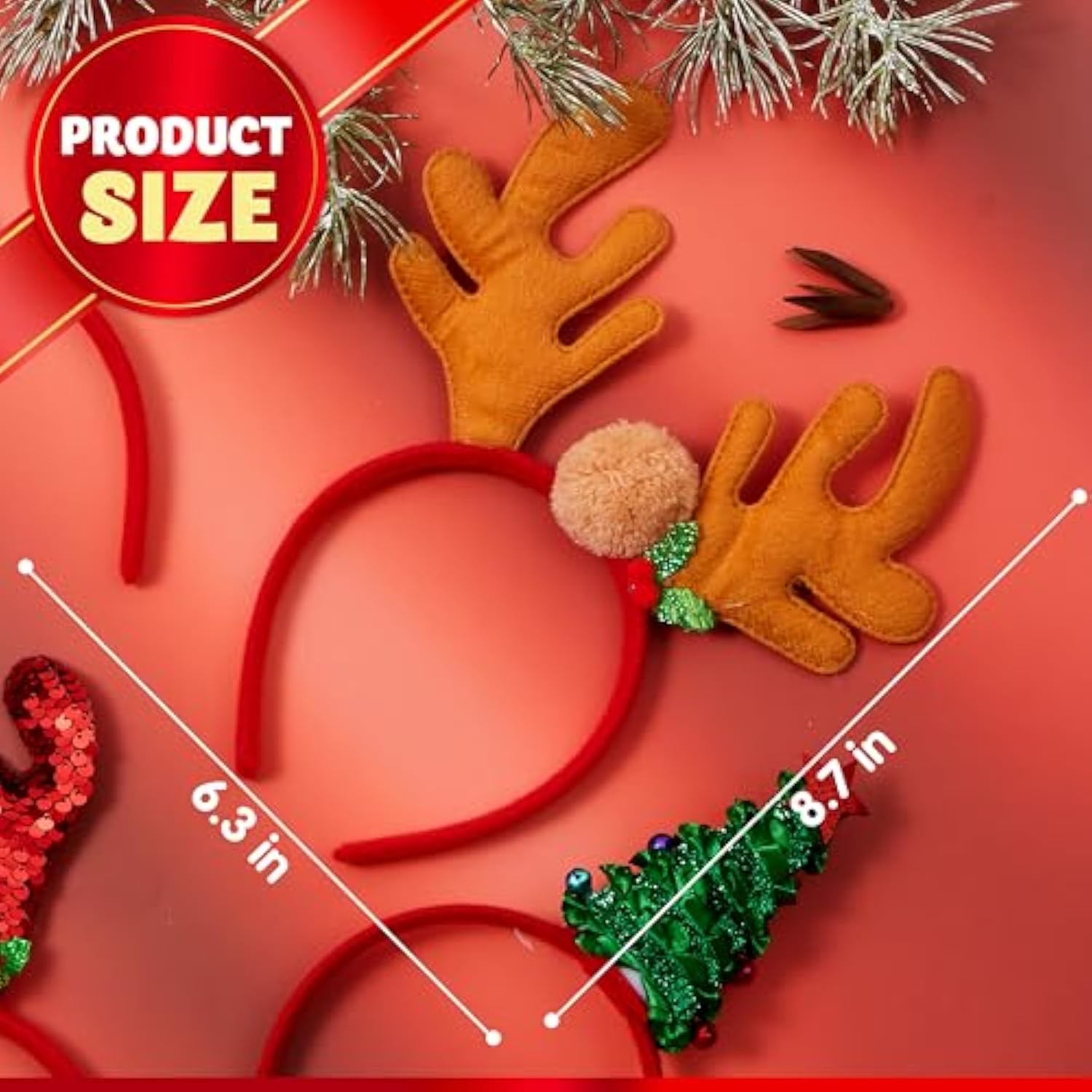 8 Pcs Christmas Headbands Head Hat Toppers Costume Accessories For Kids Girls Boys Christmas Parties Xmas Holiday Party Favors Photo Booth