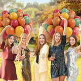 60pcs Fall Balloon Set Burgundy Brown Sage Green Orange Yellow Pink for Party Decor