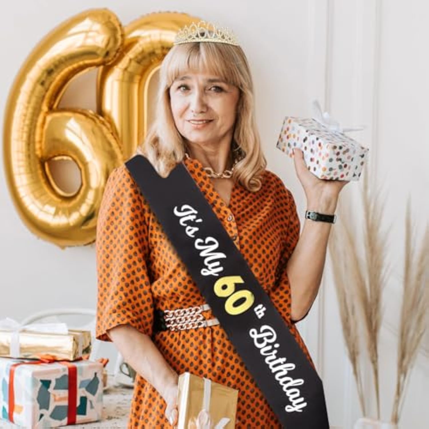Gold Birthday Crown And Tiara For Women, Sash For Girls - Birthday Party Decoration