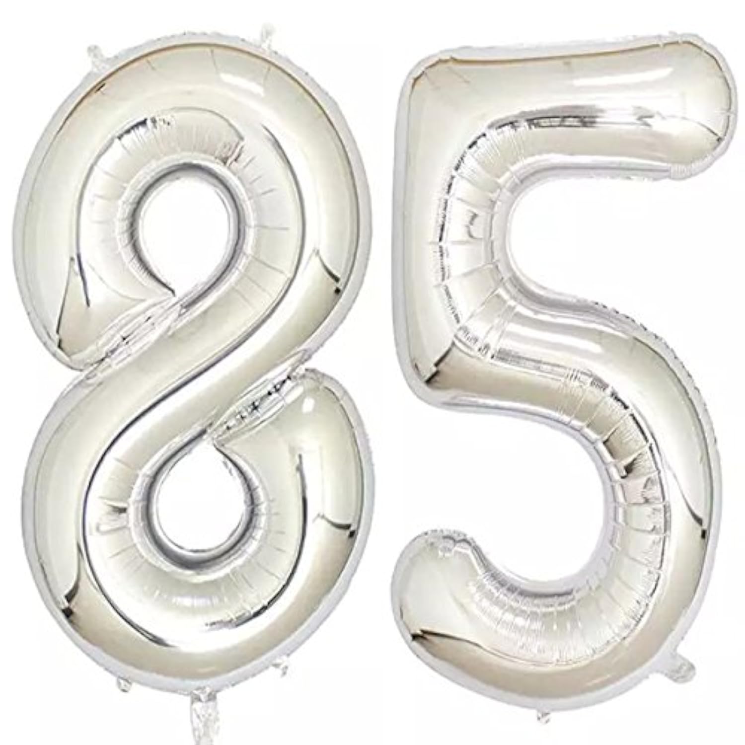 40Inch Silver Foil 85 Helium Jumbo Digital Number Balloons, 85Th Birth