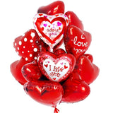 Red Heart Balloons Decorations Set - 18 Inch, Pack Of 12 | I Love You Valentines Day Decorations | I Adore You Heart Shaped Balloons