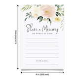 Share A Memory Cards, 50 Pack Of Blush Floral 4X6 Cards For Weddings, Showers, Birthdays, Celebration Of Life, Funeral, Retirement, Going Away, Graduation Memories - Made In The Usa