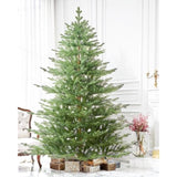 Pre-Lit Christmas Tree 7.5Ft Aspen Fir, 750 Warm White & Multi-Color Led Lights, Hinged Holiday Xmas Artificial Tree Festive Decor, Green