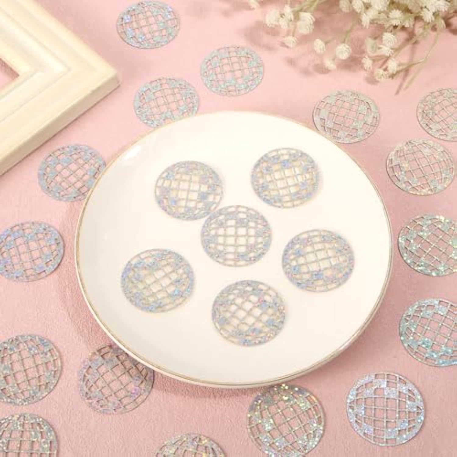 100pcs Glitter Disco Ball Confetti – 70s/80s Party & Bachelorette Décor