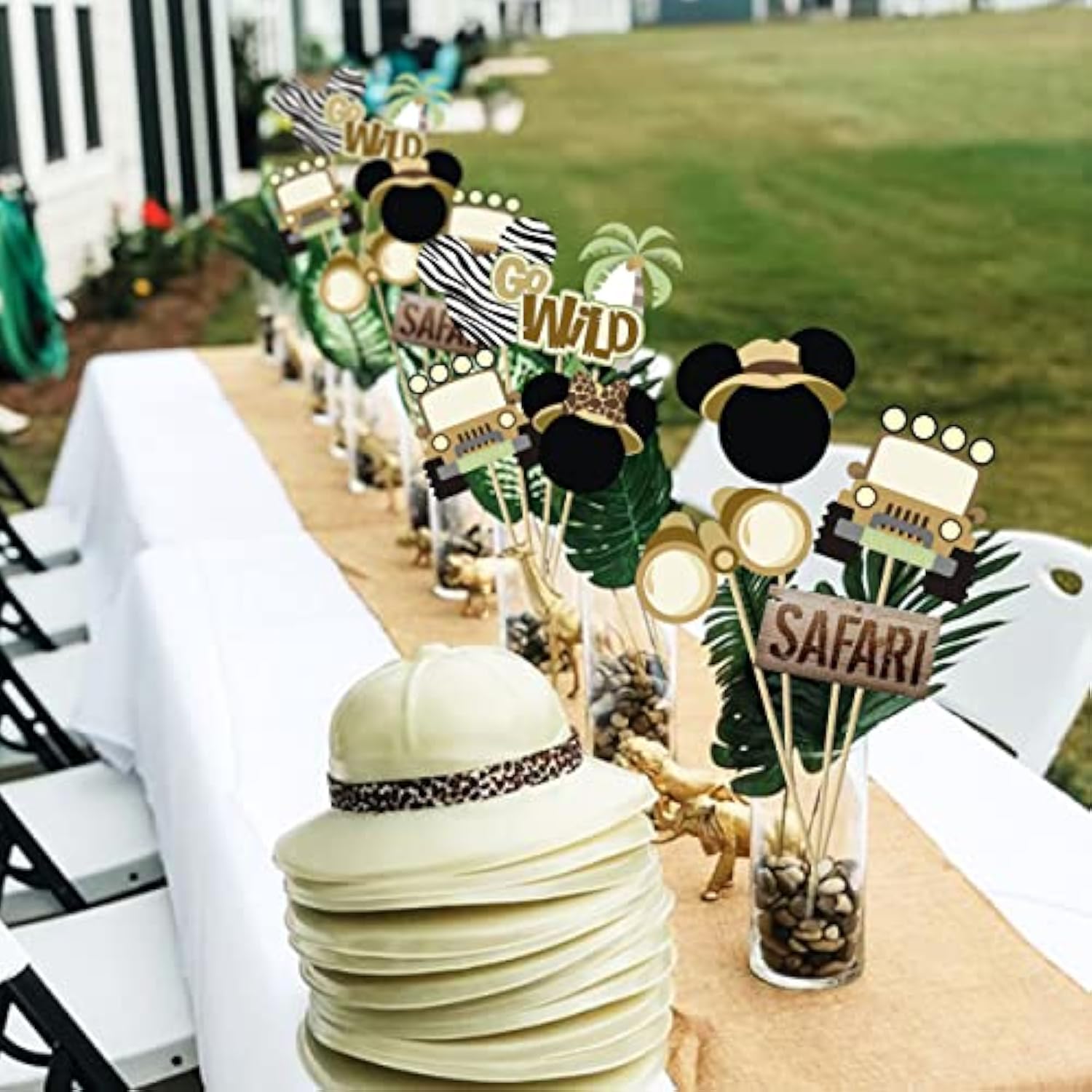 Mouse Safari Centerpiece Sticks- Let'S Go Wild Jungle Animal Birthday Party Baby Shower Table Toppers For Kids?28Pcs?