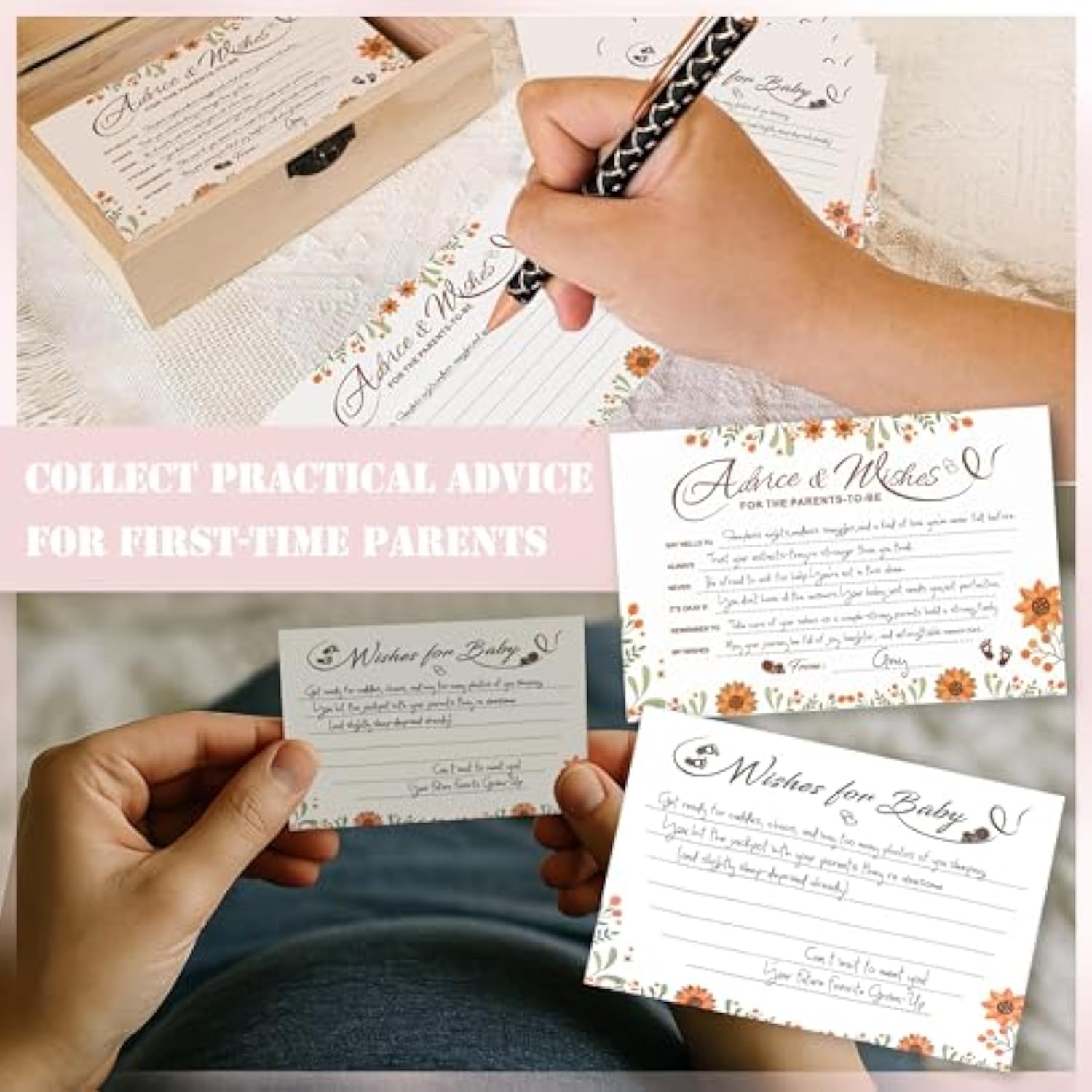 Baby Shower Advice Cards For Parents To Be, Advice For New Parents Baby Shower, Baby Shower Decorations Girl, Wishes For Baby Cards For Baby Shower Games Boy, Advice And Wishes Box, Style-A