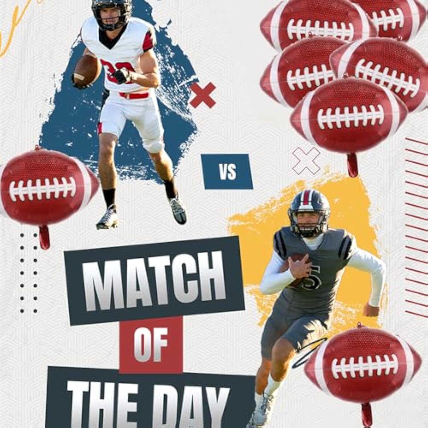 12 Pieces 21 Inches Large Foil Football Balloons, Football Shaped Aluminum Foil Balloons For Sports Themed Superbowl Party Supplies Birthday Decorations