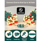 Christmas Lights Outdoor 24Ft 70 Led G15 Multi Color Globe Christmas String Lights With Green Wire For Indoor Patio Xmas