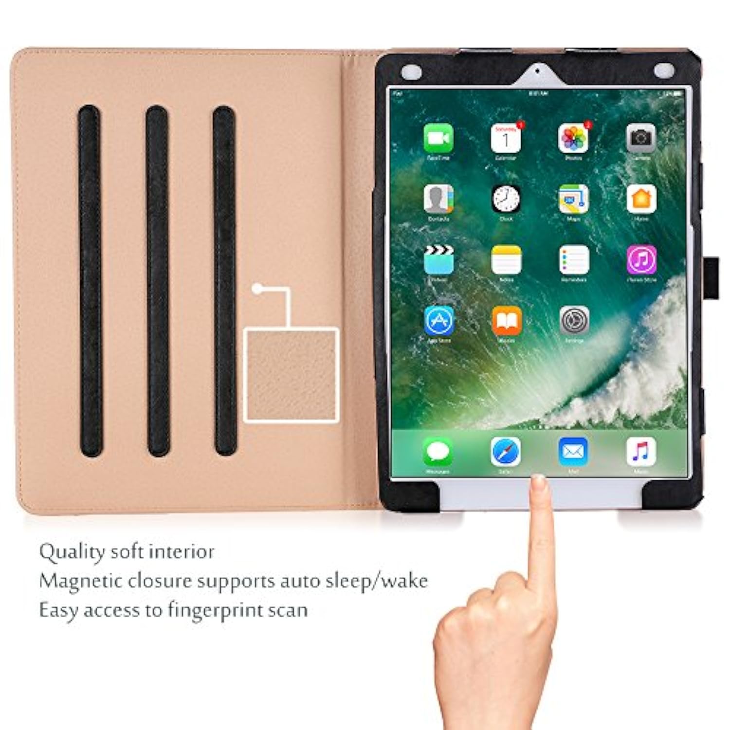 ProCase Case for iPad Air (3rd Gen) 10.5" 2019/iPad Pro 10.5" 2017, Vintage PU Leather Stand Folio Cover for iPad Air 3/iPad Pro 10.5-inch Multiple Viewing Angles with Pencil Holder -Black