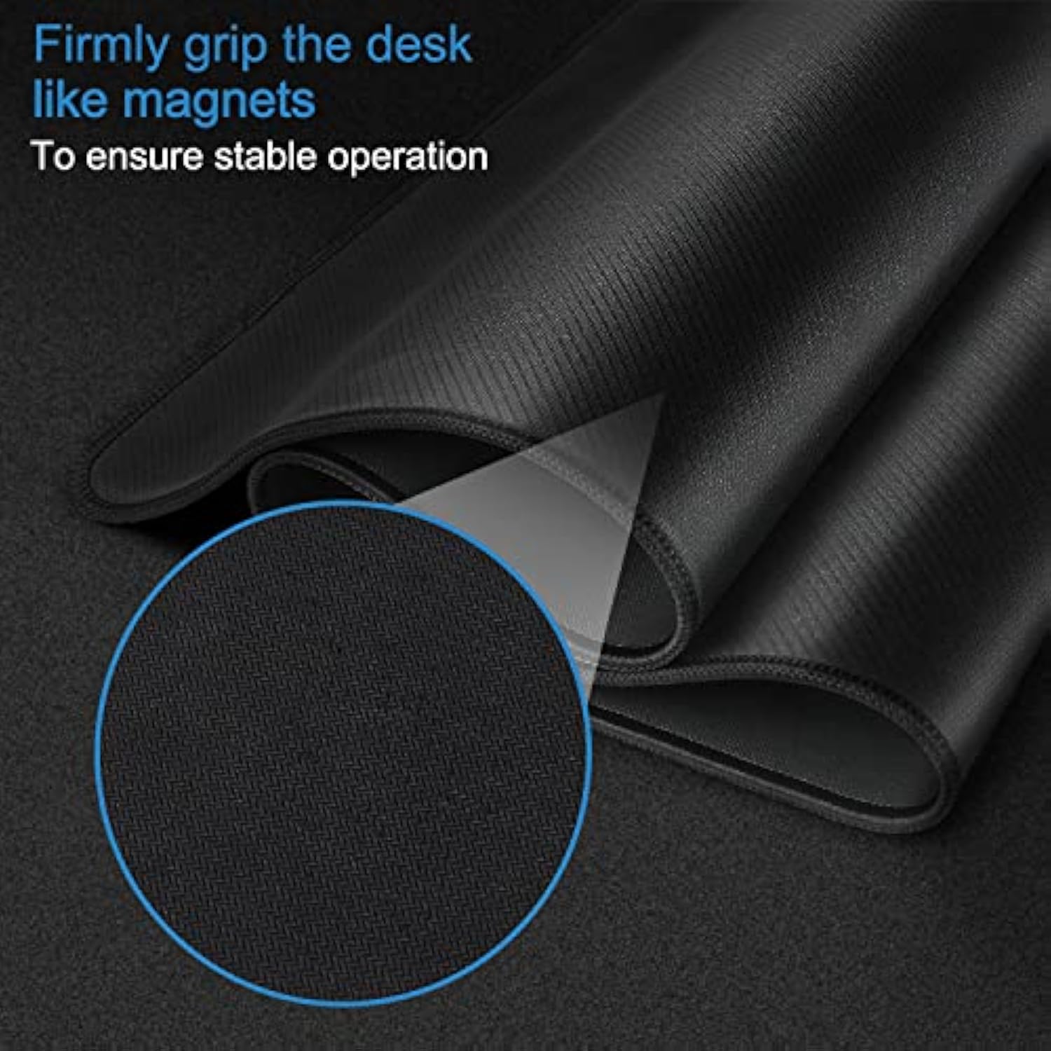 Large Gaming Mouse Pad, 31.5X15.7 In Extended Desk Pad With Stitched Edges, Premium Microfiber Cloth Surface Waterproof Non-Slip Stable Rubber Base Keyboard Mat For Office Home Gaming, Black
