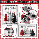 2 Pcs Christmas Shower Curtain Set 72 X 72 Inch Buffalo Plaid Xmas Tree Winter Snowflake Merry Christmas Decorative Christmas Tree Shower Curtain With Window Curtain With 12 Hooks