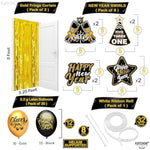 , New Years Eve Party Supplies 2025 - Huge, Set Of 32 | Gold Fringe, Black And Gold Happy New Year Banner, 2025 Balloon Numbers | New Year Foil Balloons, New Years Swirls | Nye Decorations 2025