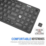 2.4G Wireless Keyboard Ultra Slim Full Size Keyboard With Numeric Keypad And M