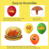 Thanksgiving Balloons 15Pcs Turkey Foil and Latex Balloons for Party Decor Birthday Harvest