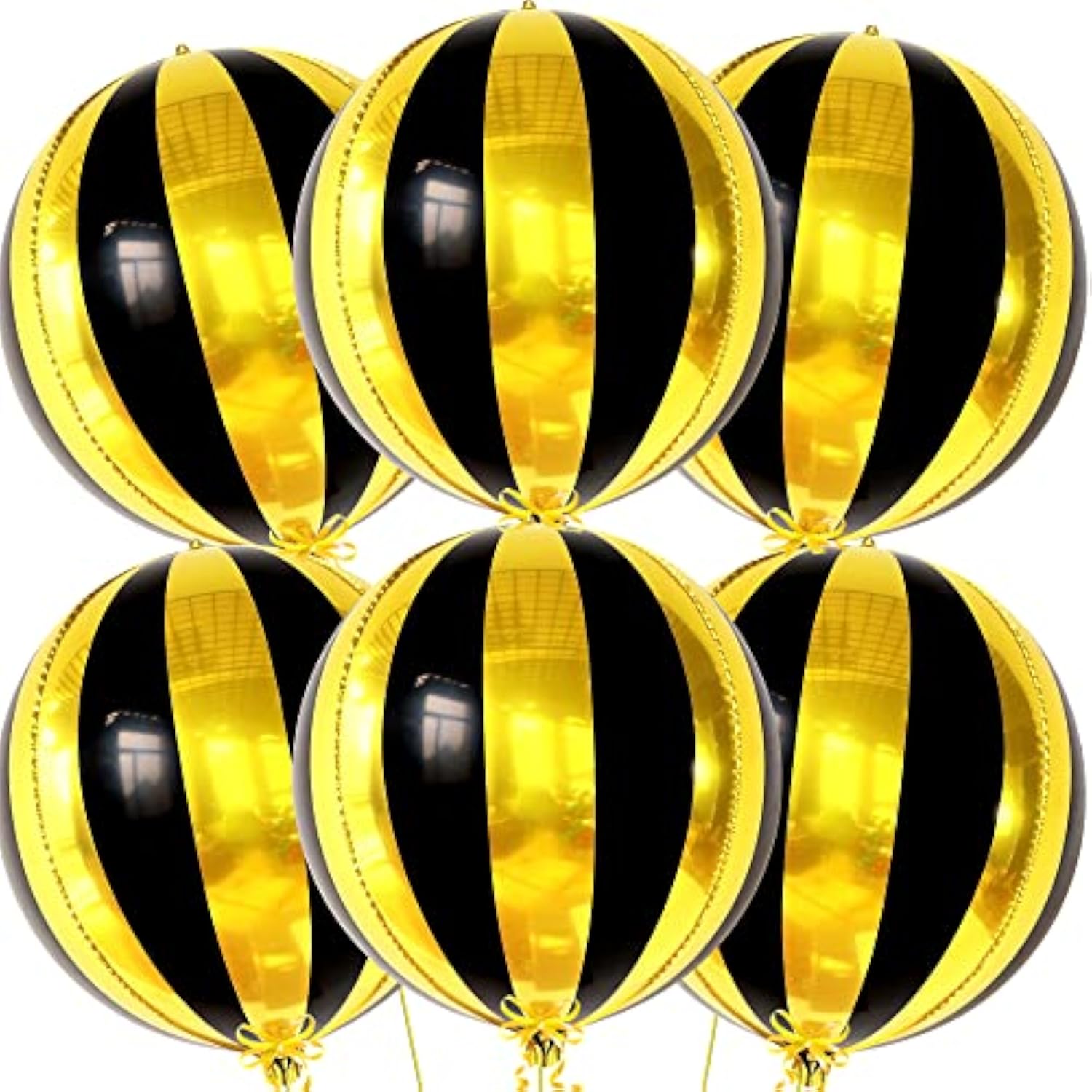 22 Inch Black Gold Balloons Pack of 6 for New Year Party Decorations