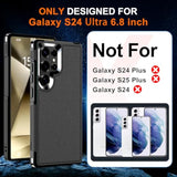 Hualele For Samsung Galaxy S24 Ultra Case,[Military Grade Protection] [Dropproof Shcokproof] Anti-Slip Grip Slim Dual Layer Rugged Heavy Duty Galaxy S24 Ultra Phone Case,Black