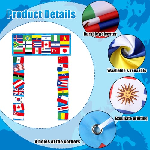 International Party Decorations 3 Pcs Country World Flags Door Banner Decor