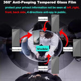 2 Pcs 360 Degree Privacy Tempered Glass For Samsung Galaxy Z Fold 6 Screen Protector, 4 Direction Ways Anti-Peep Tempered Glass Film 9H Hardness Scratch Resistant