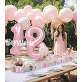 40 Inch Pink Large 18 Number Balloons Big Foil Helium Number Balloons 0-9 Jumbo Happy 18Th Mylar Birthday Party Decorations For Girl Or Women 81 Anniversary Party Supplies