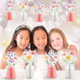 Wildflower Honeycomb Centerpieces For Tables, 9 Pcs Floral Vase Table Decorations, Wildflower Birthday Decorations, Flower Themed Party Decorations, Fall Table Centerpieces
