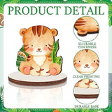 18 Pcs Jungle Animals Safari Baby Shower Decorations Wooden Jungle Par