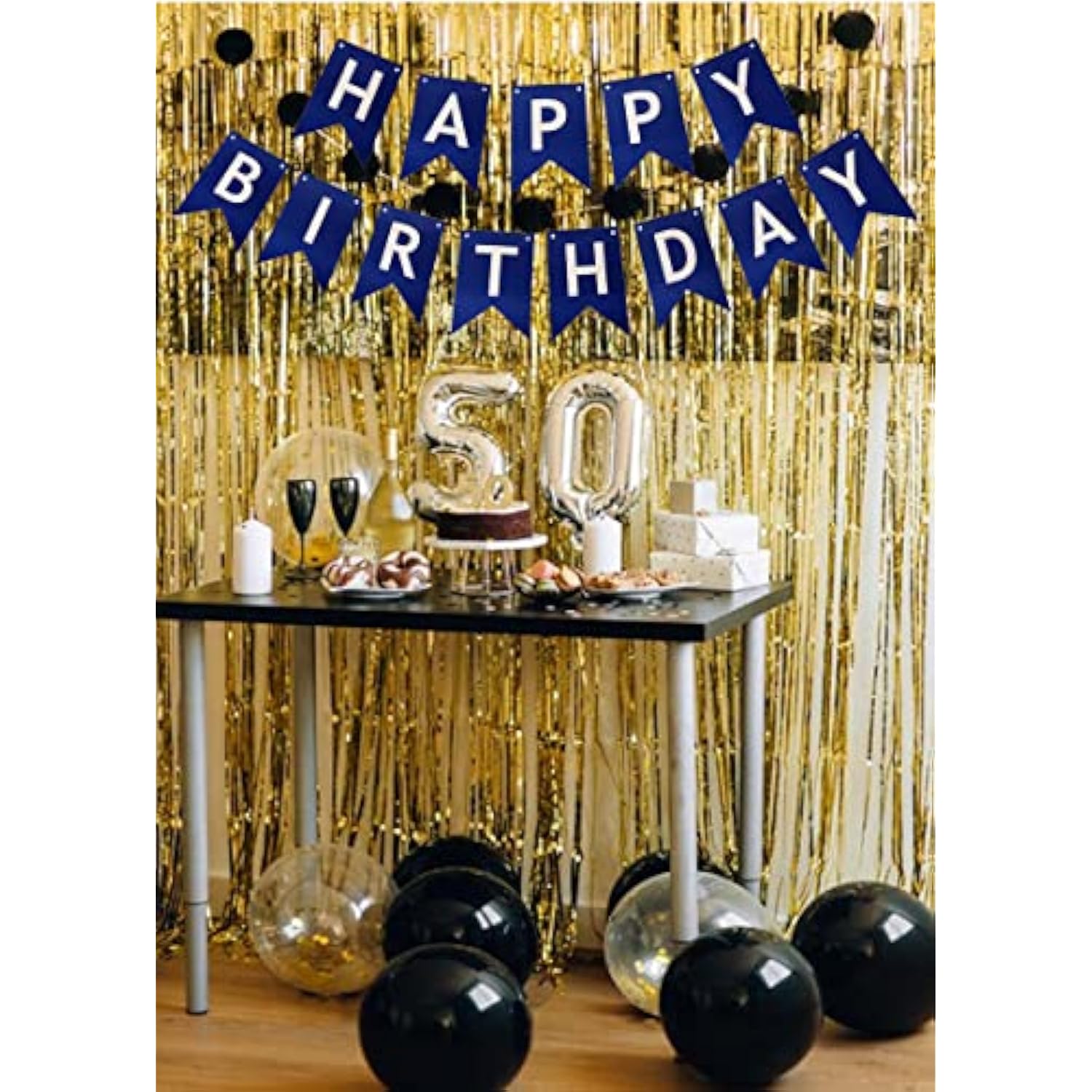 Blue Happy Birthday Banner DIY Party Decoration