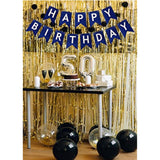 Blue Happy Birthday Banner DIY Party Decoration