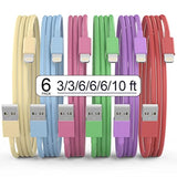 [Apple Mfi Certified] Iphone Charger, 6Pack(3/3/6/6/6/10 Ft) Lightning Cable Apple Charging Fast High Speed Usb Compatible 14/13/12/11 Pro Max/Xs Max/Xr/Xs/X/8-Multicolor