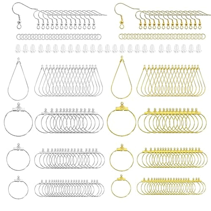 483Pcs Earring Making Kit With Beading Hoop Earring Finding Component Accessories,Earring Hooks,Jump Rings,Earring Backs For Jewelry Making Diy Craft