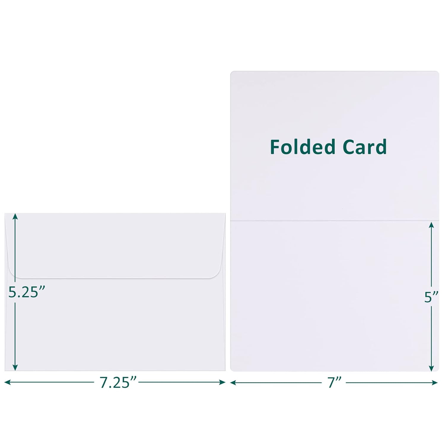 50 Pack White-Blank-Cards-And-Envelopes-5X7-Heavyweight-Folded-Cardstock-And-A7-Envelopes-Self-Seal For Diy Greeting Cards, Invitations, Wedding, Baby Shower, Birthday