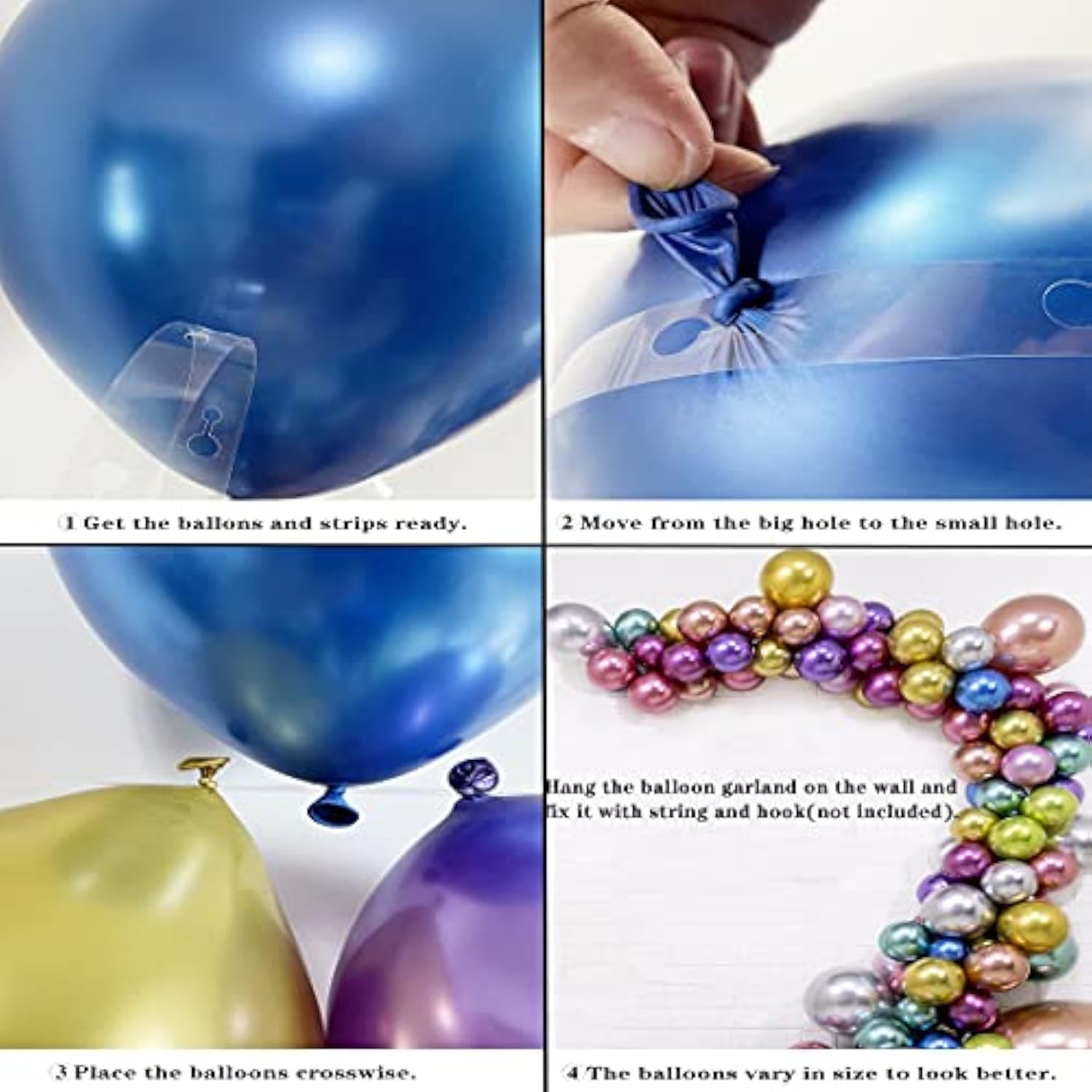 100pcs 12-Inch Chrome Metallic Balloons for Party, Wedding, Birthday, Baby Shower
