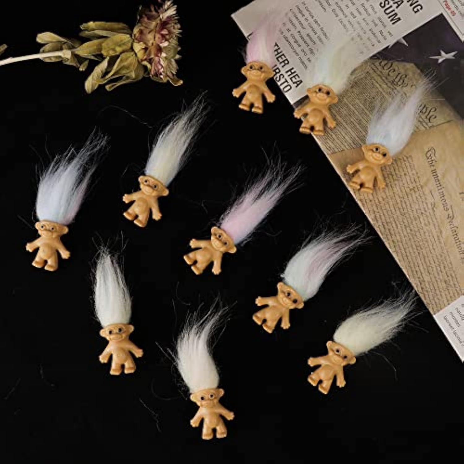 10 Pcs Lucky Dolls Set Mini Troll Dolls Pvc Vintage Doll Mini Action Figures Cake Toppers For Party Favors School Projects Arts And Crafts Toys Party Supplies