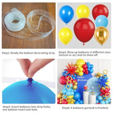 Balloon Arch Kit, Red Blue Yellow Balloons Garland Kit With Explosion Star Foil Balloons For Cartoon Carnival Circus Theme Birthday Party Baby Shower Decorations