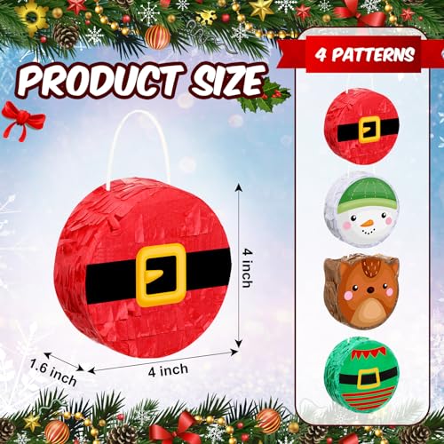 12 Pcs Mini Christmas Piñata Bulk Small Xmas Party Favors