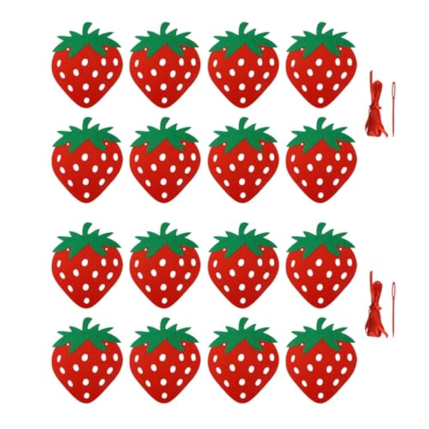 2 Pack Strawberry Garland Felt Fruit Banner For Berry Strawberry First Birthday Party Decorations