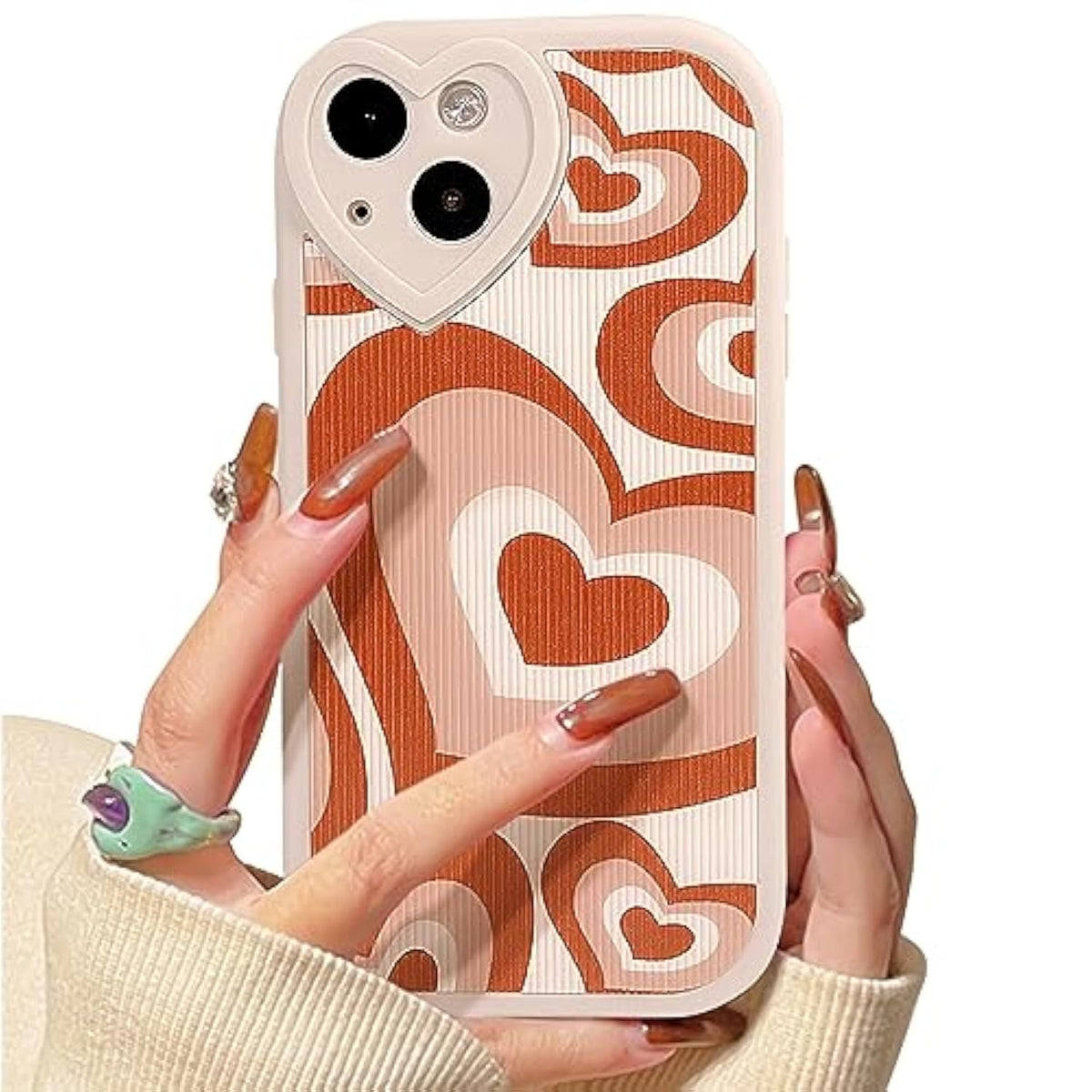 Compatible For Iphone 14 Case Cute Big Heart With Love Lens Bumper Protector For Girls Women Soft Tpu Shockproof Protective Girly For Iphone 14-Big Red Heart