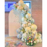 Baby In Bloom Spring Wildflowers Balloon Arch Garland Kit 136 Pieces Mist Blue, Pastel Green, Yellow Ivory & White Balloons For Fairy Flower Theme Boho Baby Shower Birthday Party Decorations