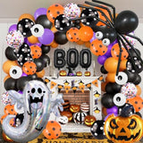 Halloween Balloon Garland Kit: Ghost, Spider, & Confetti - 128 Piece