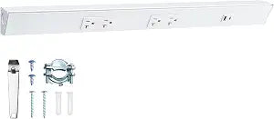 24 in Hardwired Under Cabinet Power Strip with 20A TR Outlets and USB A and C
