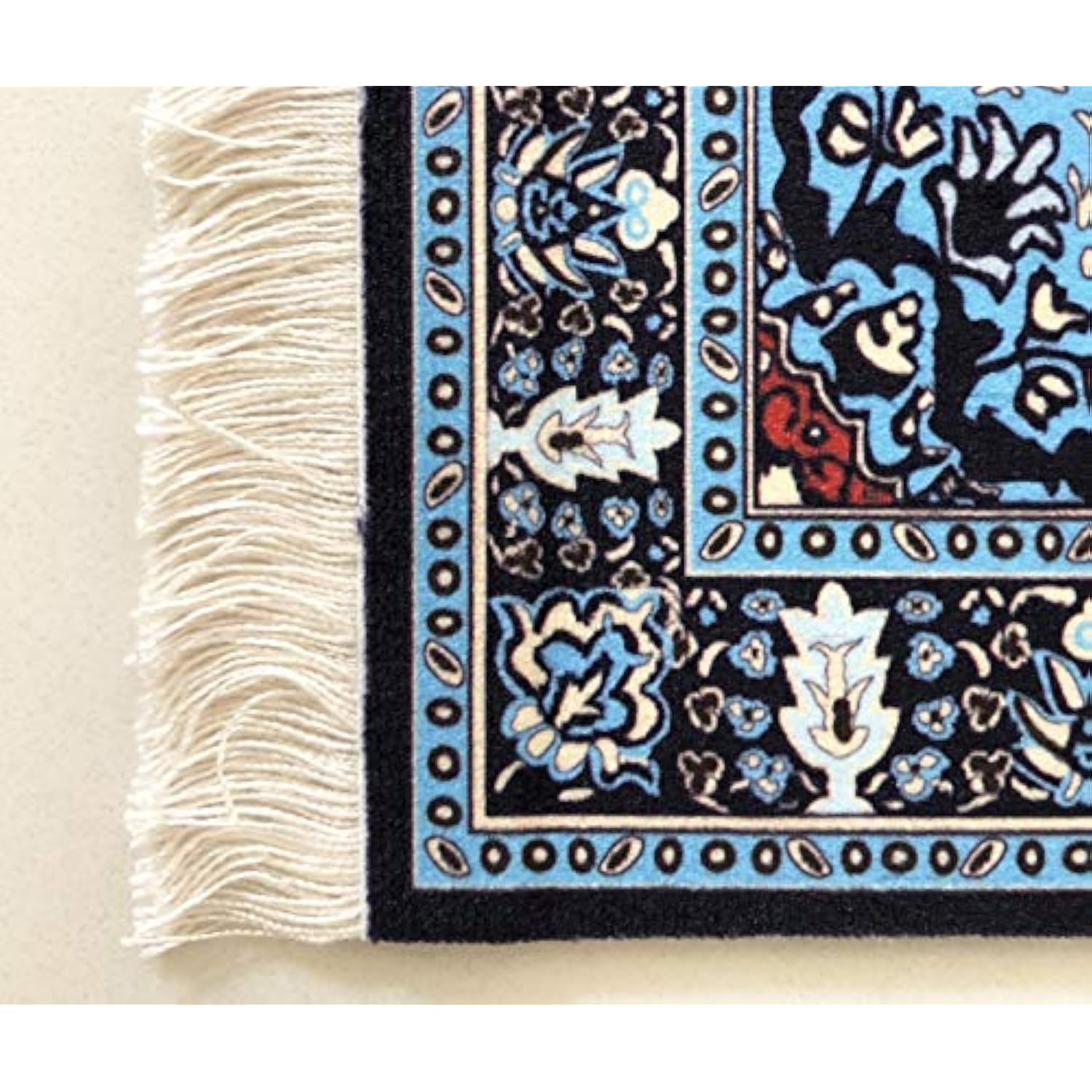 Beautiful Oriental Rug Style Mousepad, Navy Miniature Carpet Computer Mouse Pad, Rectangular, Non-Slip, Elegant Office Accessories