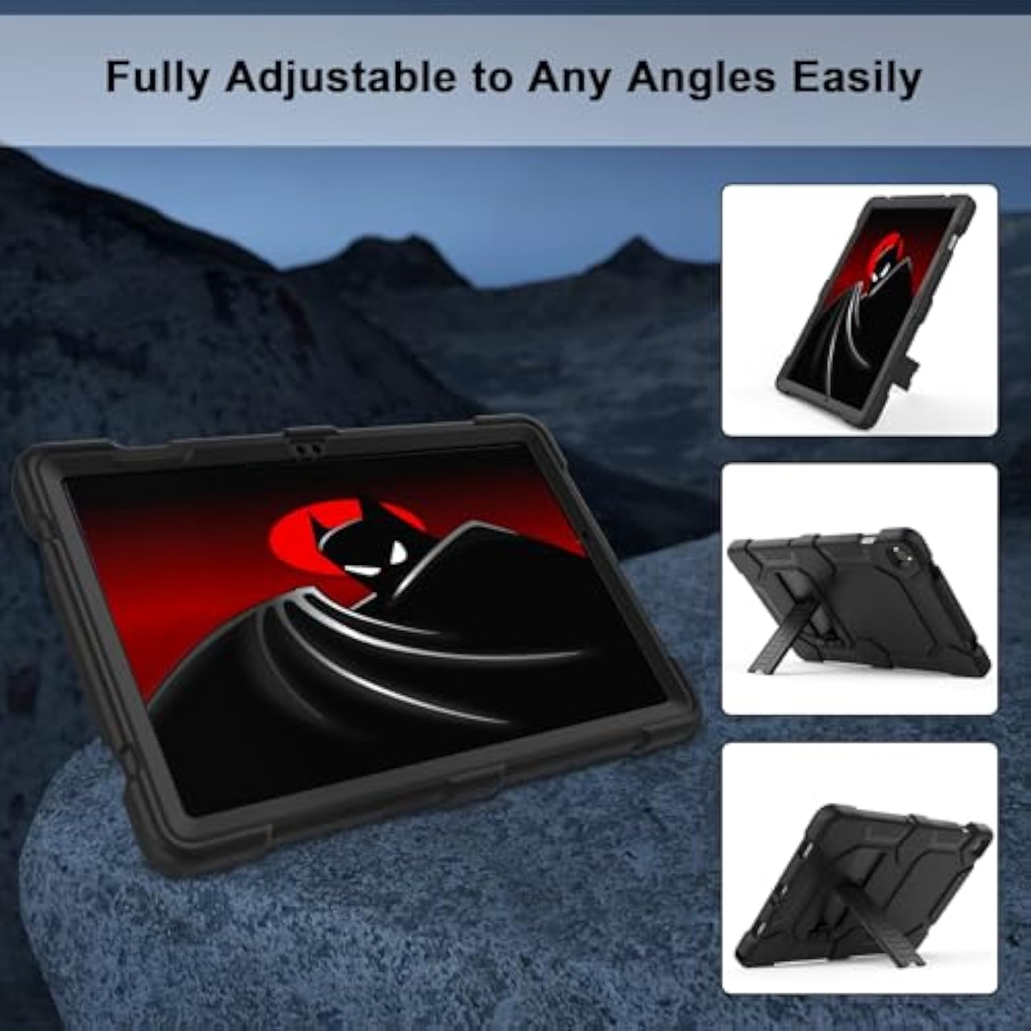 Case For Samsung Galaxy Tab A9+/A9 Plus 11" 2024 Model (Smx210/X216/X218), Complete Protection Heavy Duty Shockproof Rugged Protective Case For Kids Boys Girls, Black