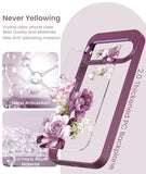 for Google 10 Pro XL Case+Tempered Glass Screen Protector, [Military Grade Protective] Slim Soft TPU & Hard PC,Girls Women Crystal Clear Flower