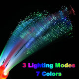 25-Pack Glow Fiber Wand Sticks with 3 Flashing Modes for Parties