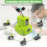 2 Pack Power Wheel Adapter For Ryobi 18V Battery Dock Battery Adapter With Fuse And Wire Terminal,14 Gauge Wire Power Convertor For Rc Car, Robotics,Diy Use